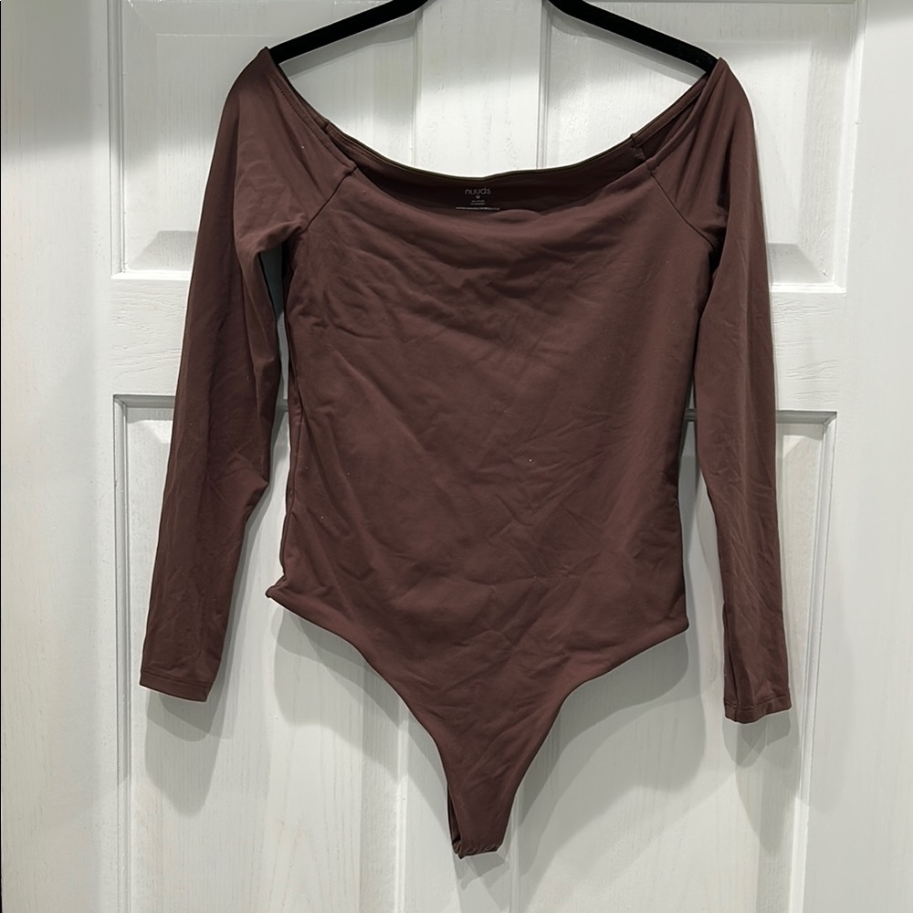 Nuuds - brown off the shoulder bodysuits brown Medium